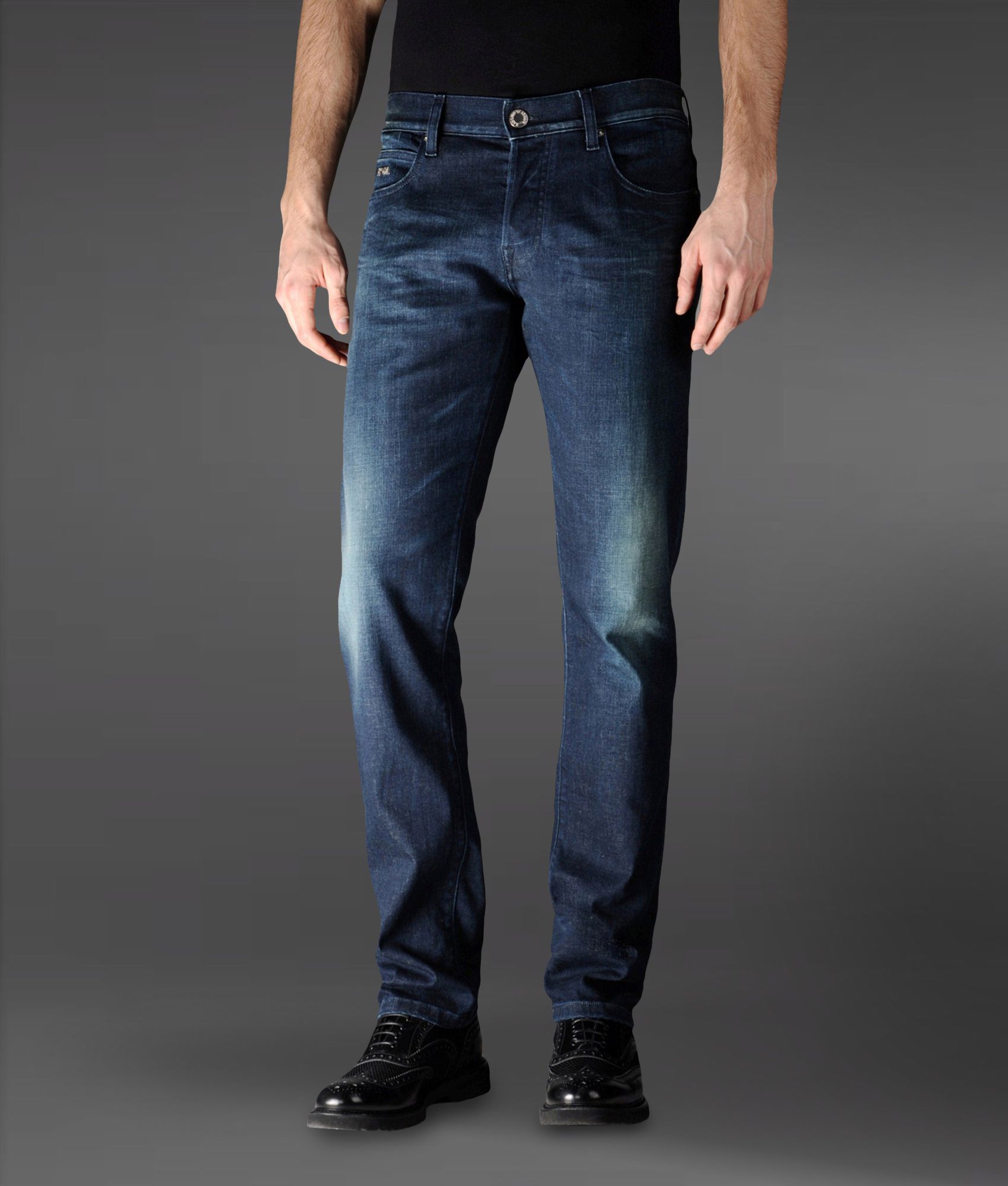 Lyst - Emporio Armani Regular Fit Jeans Regular Leg in Blue for Men