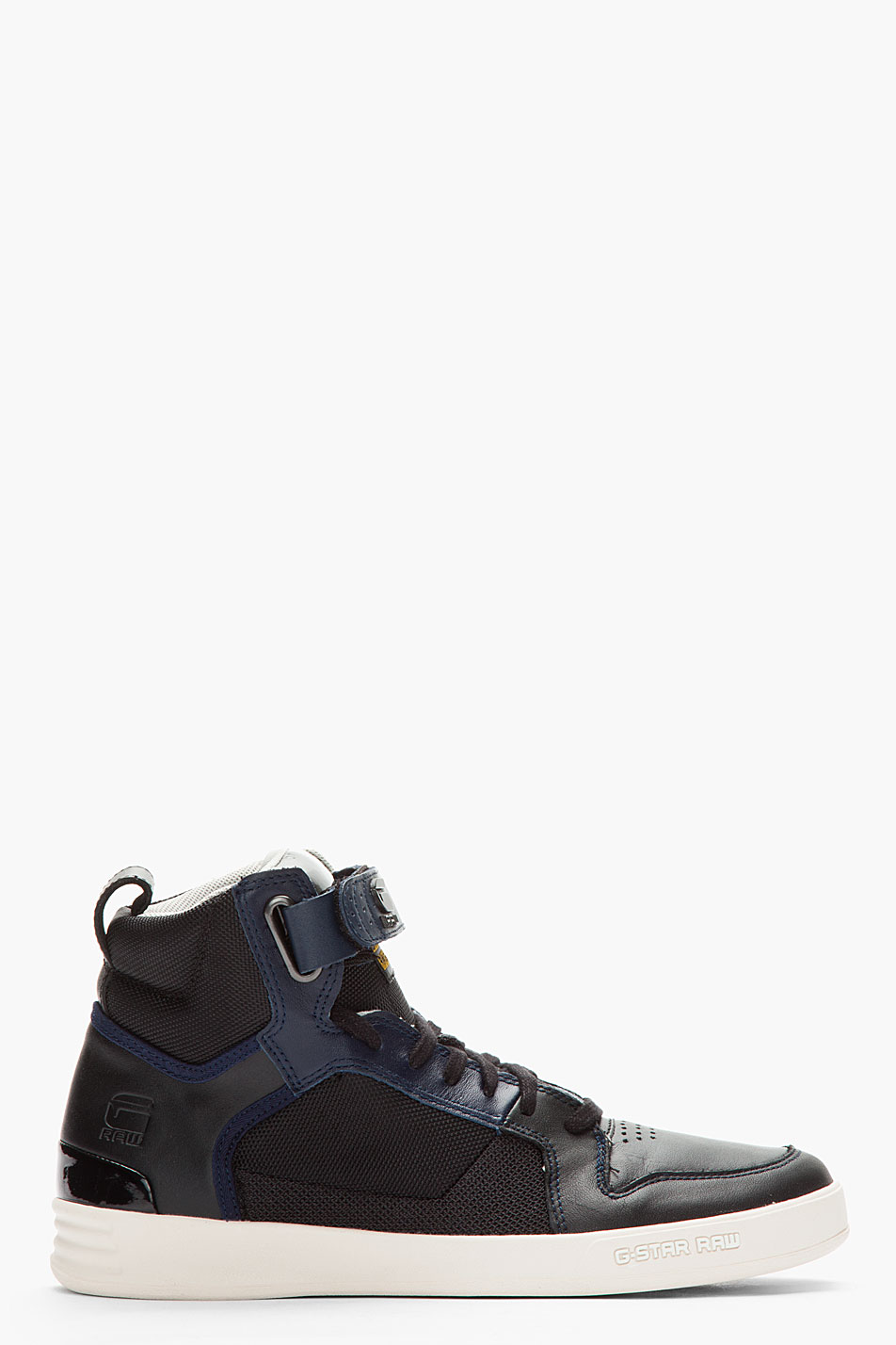 Lyst - G-star raw Navy Leathertrimmed Mesh Yard Bullion Sneakers in ...