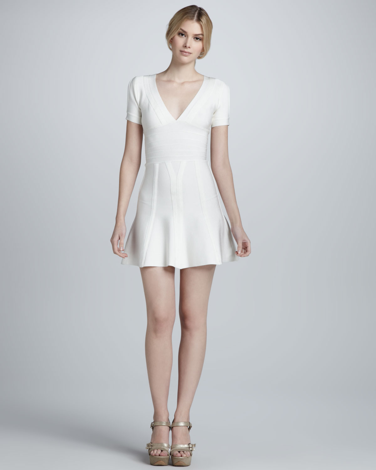 herve leger white dress