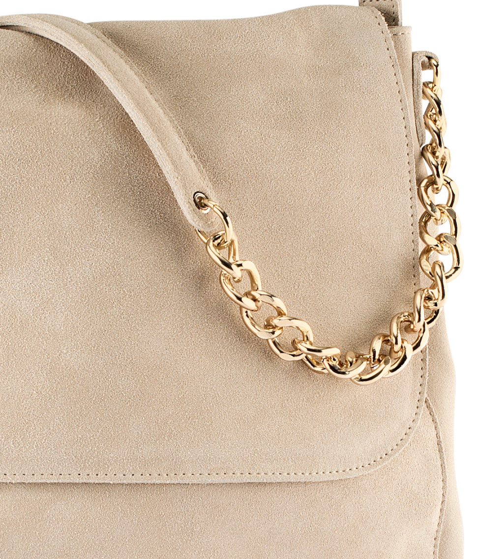 H&M Suede Bag in Natural | Lyst