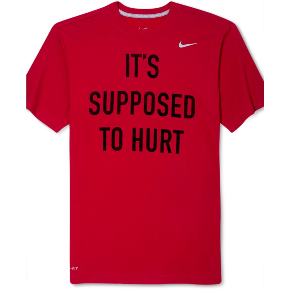 Nike Suppose To Hurt Graphic T Shirt in Red for Men | Lyst