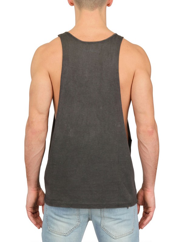Balmain Washed Jersey Deep Cut Tank Top in Black (Gray) for Men Lyst