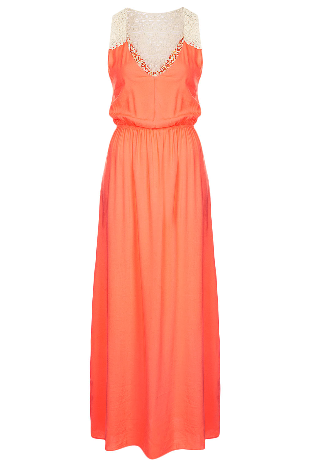 Topshop Tangerine Maxi Cover Up in Orange | Lyst