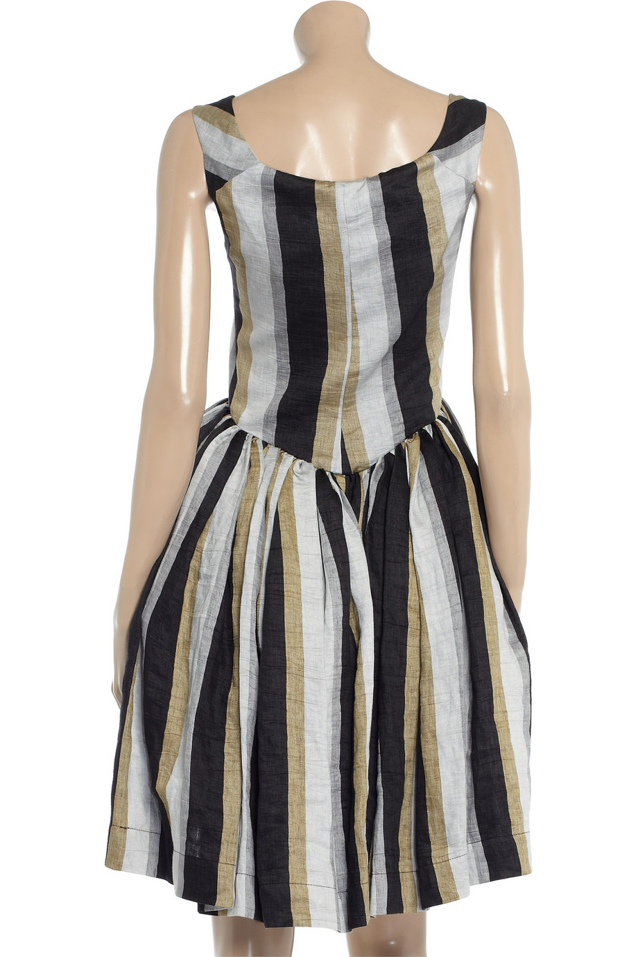 Vivienne Westwood Anglomania Panier Striped Linenblend Dress in Gray ...