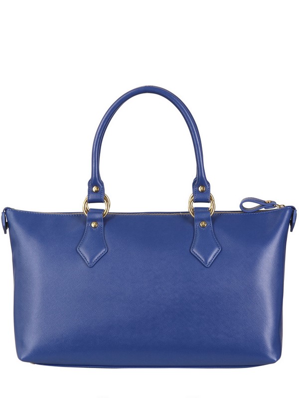 Vivienne Westwood Divina Saffiano Leather Shoulder Bag in Blue - Lyst