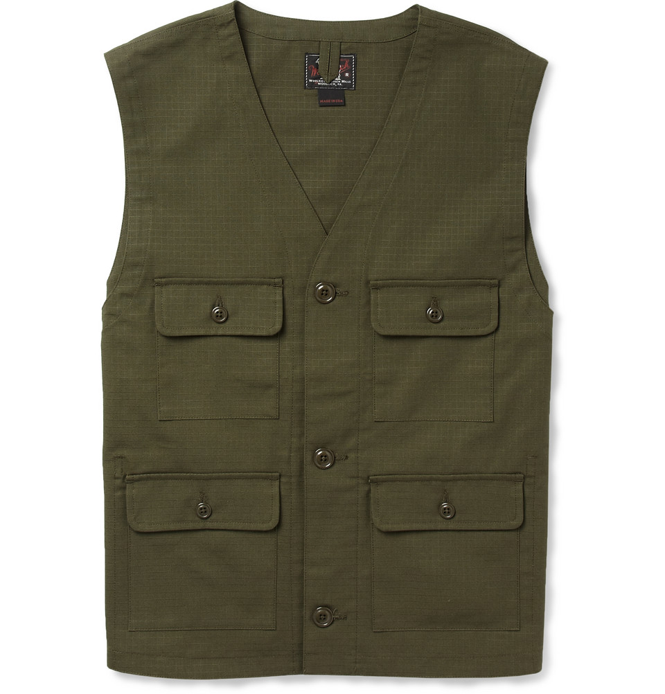 Woolrich Ripstop Cotton Lightweight Gilet in Green for Men Lyst