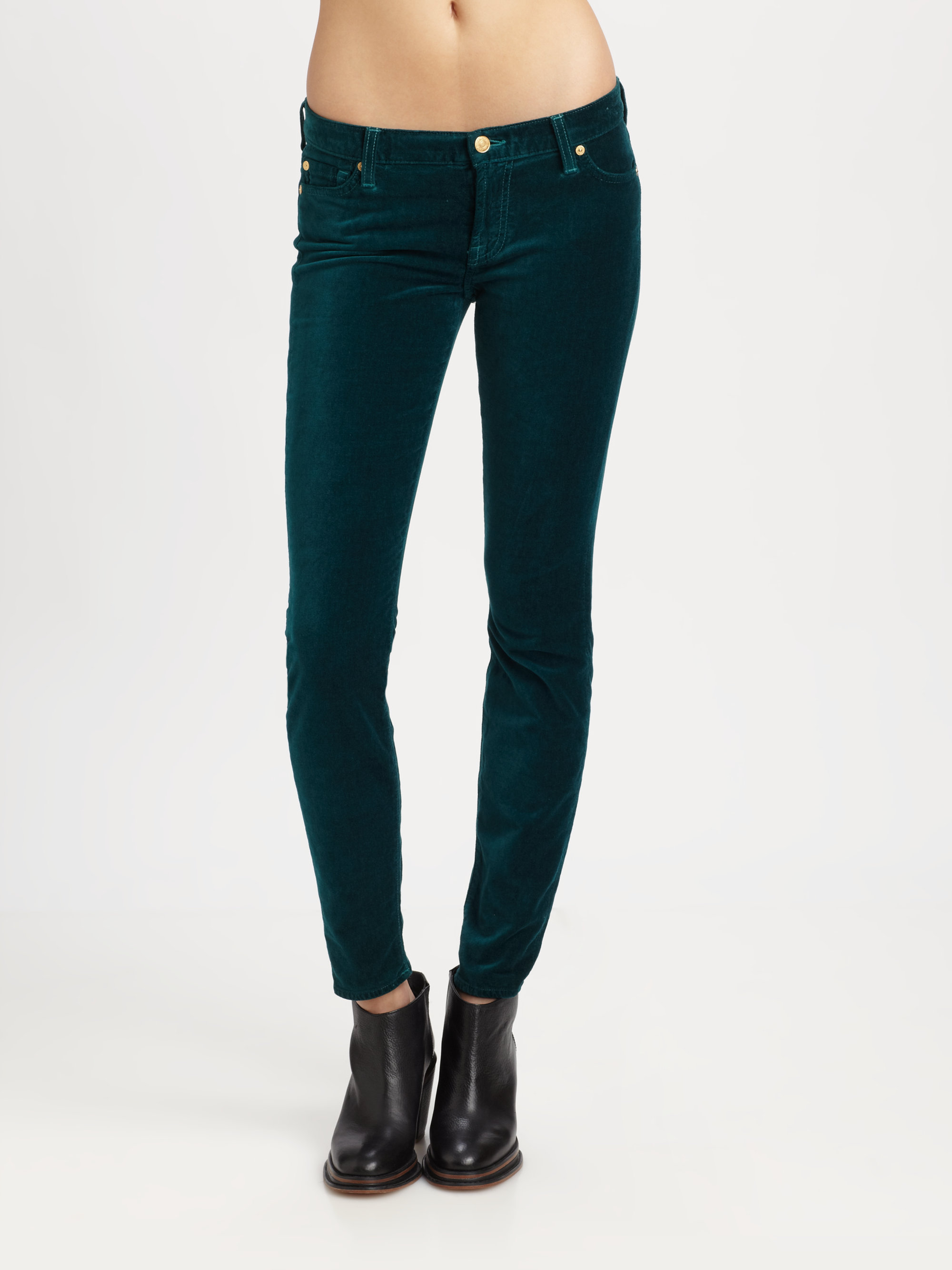 7 for all mankind velvet skinny jeans