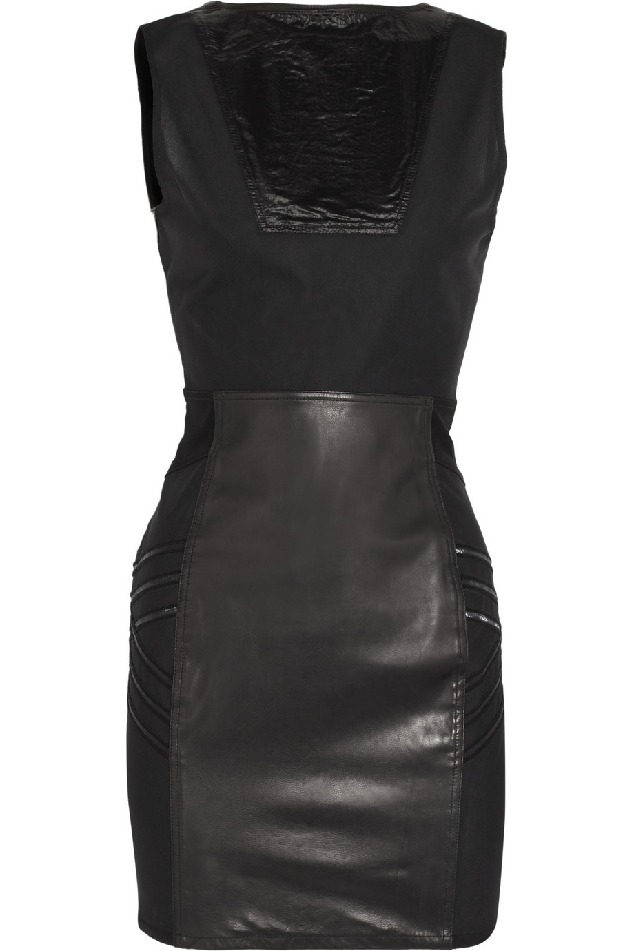 Alexander Wang Leather and Mesh Dress in Black - Lyst