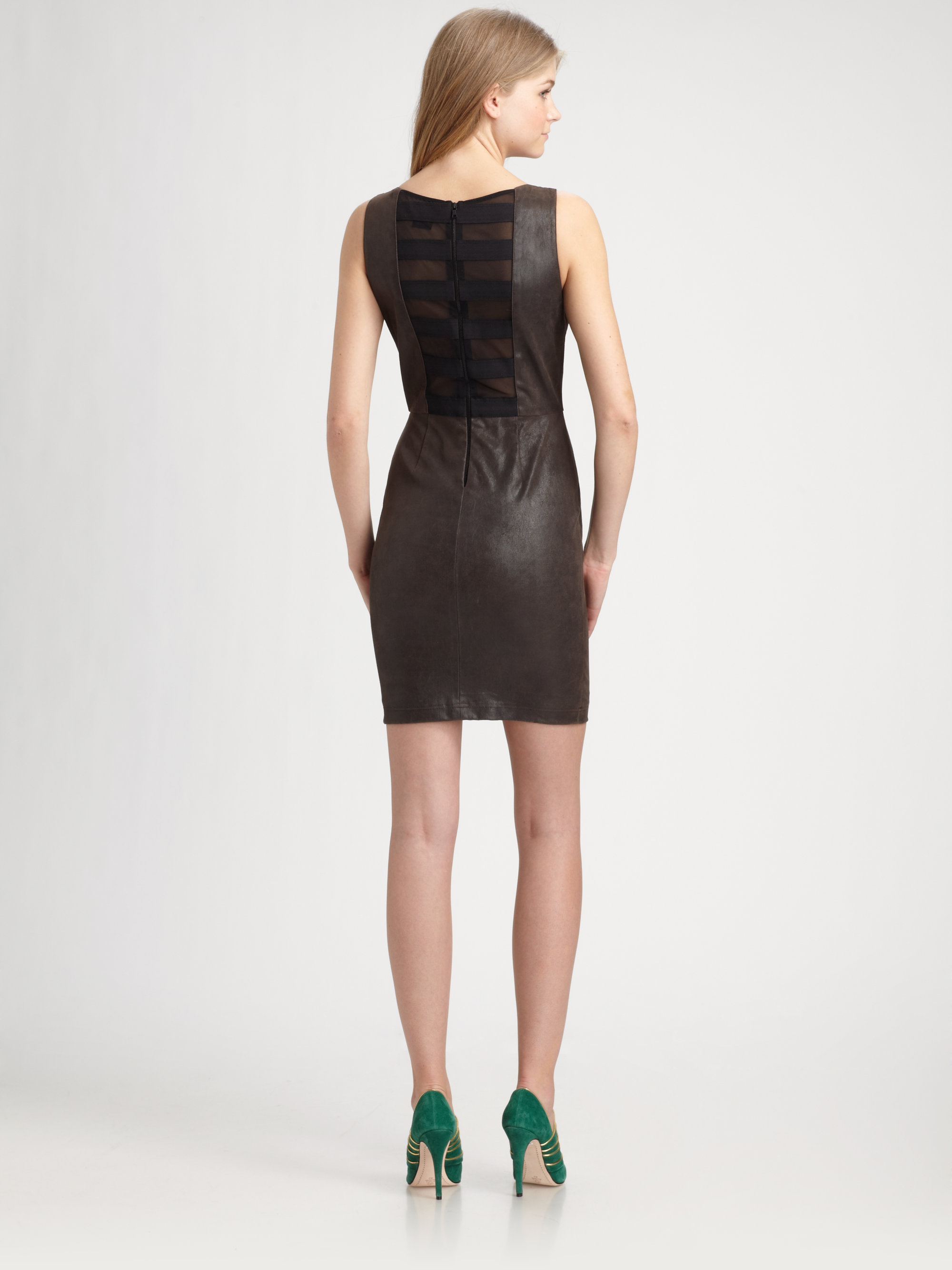 alice and olivia leather dress