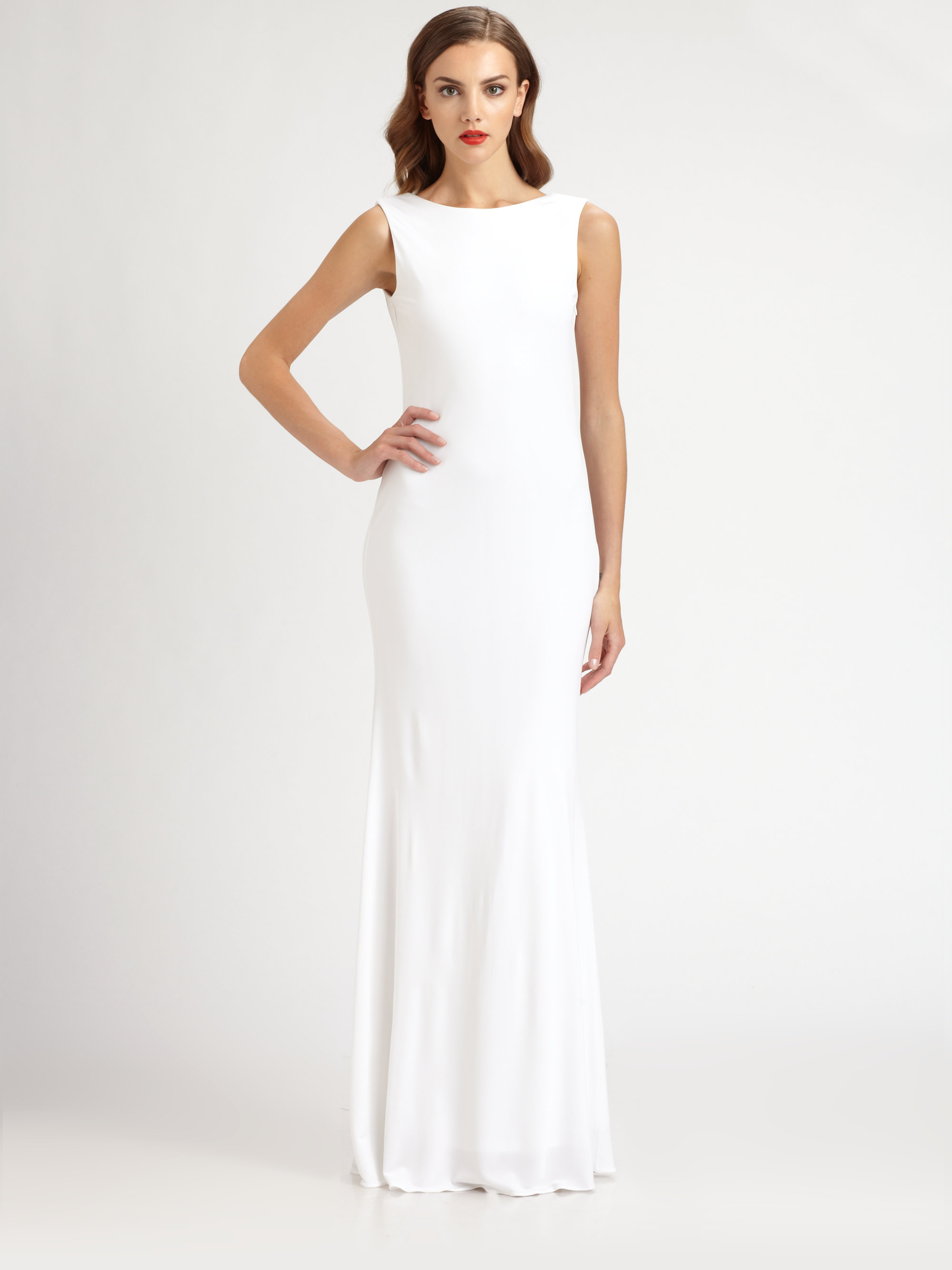 white jersey gown