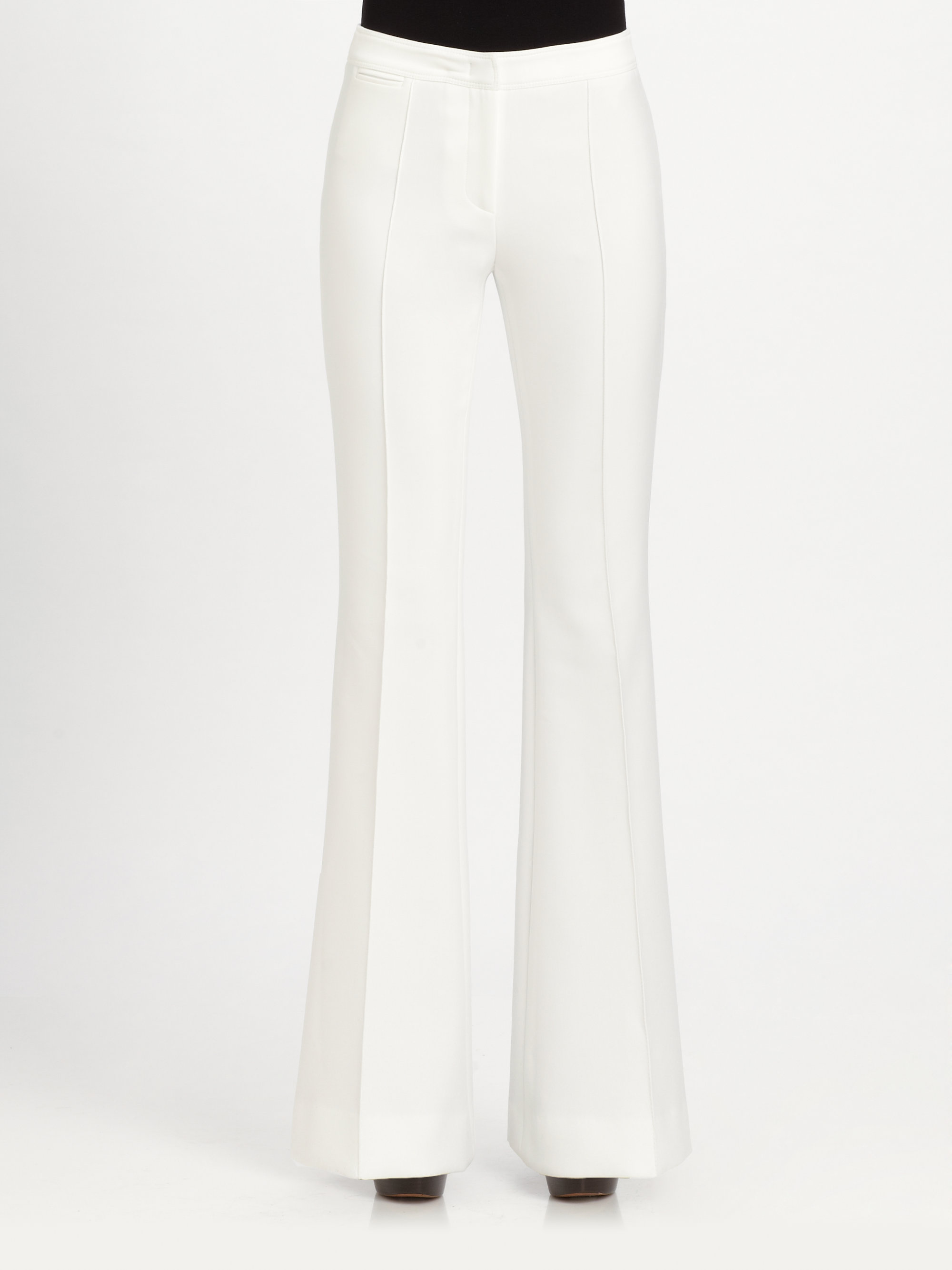 Lyst - Burberry Flared Trousers in White