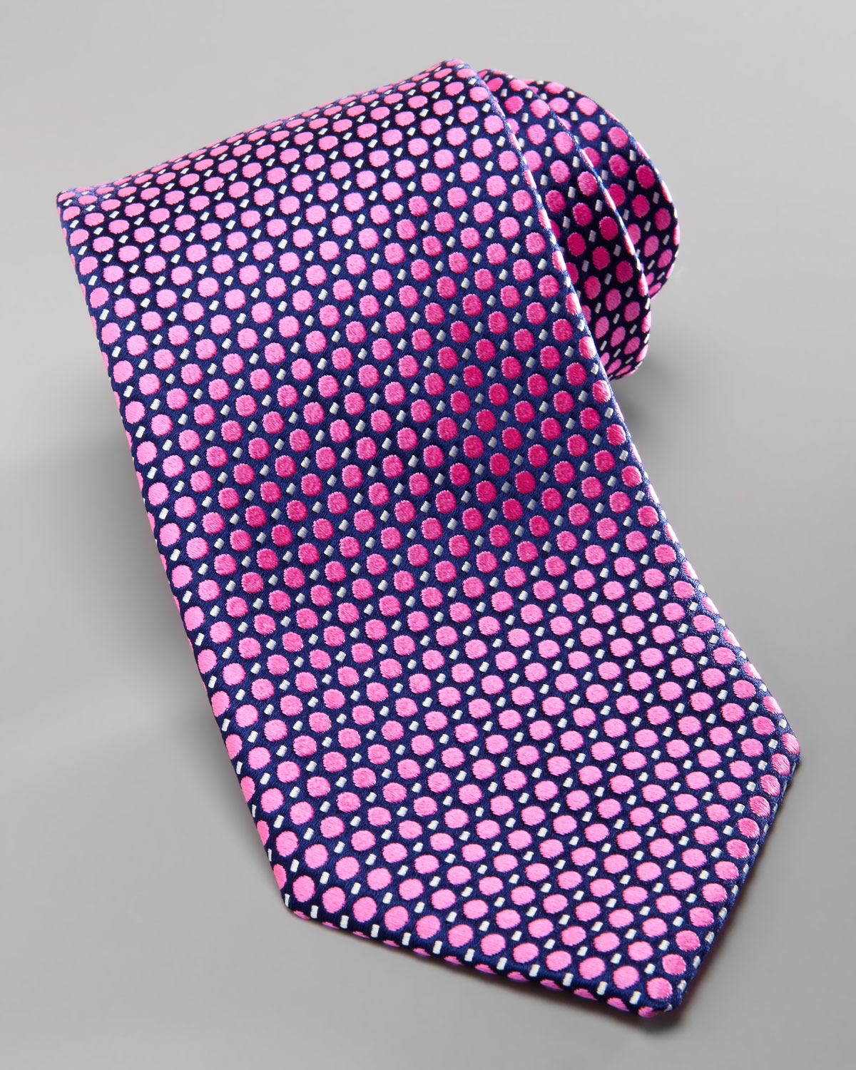 polka dot tie with checkered shirt