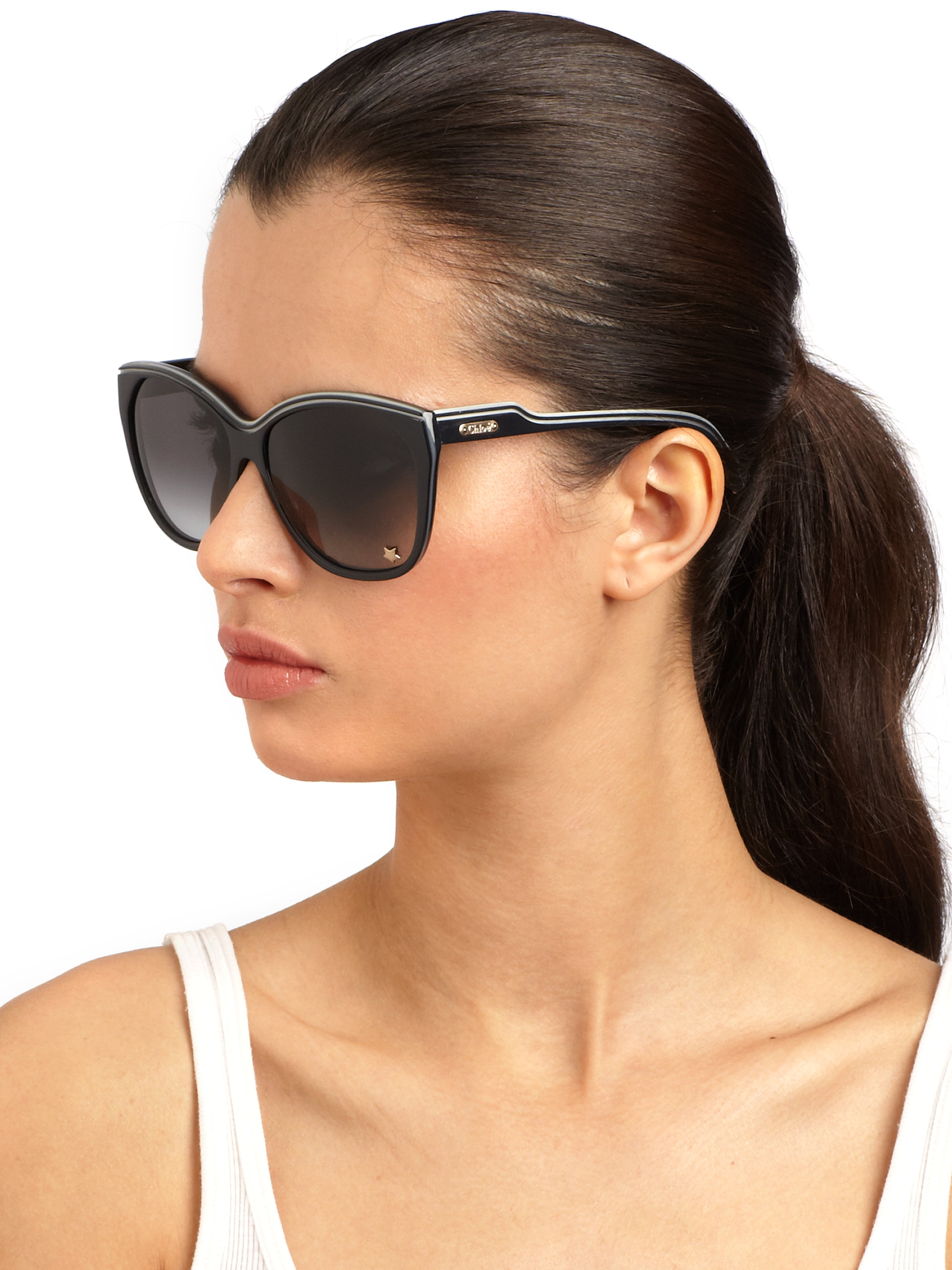 chloe 60mm modified round sunglasses