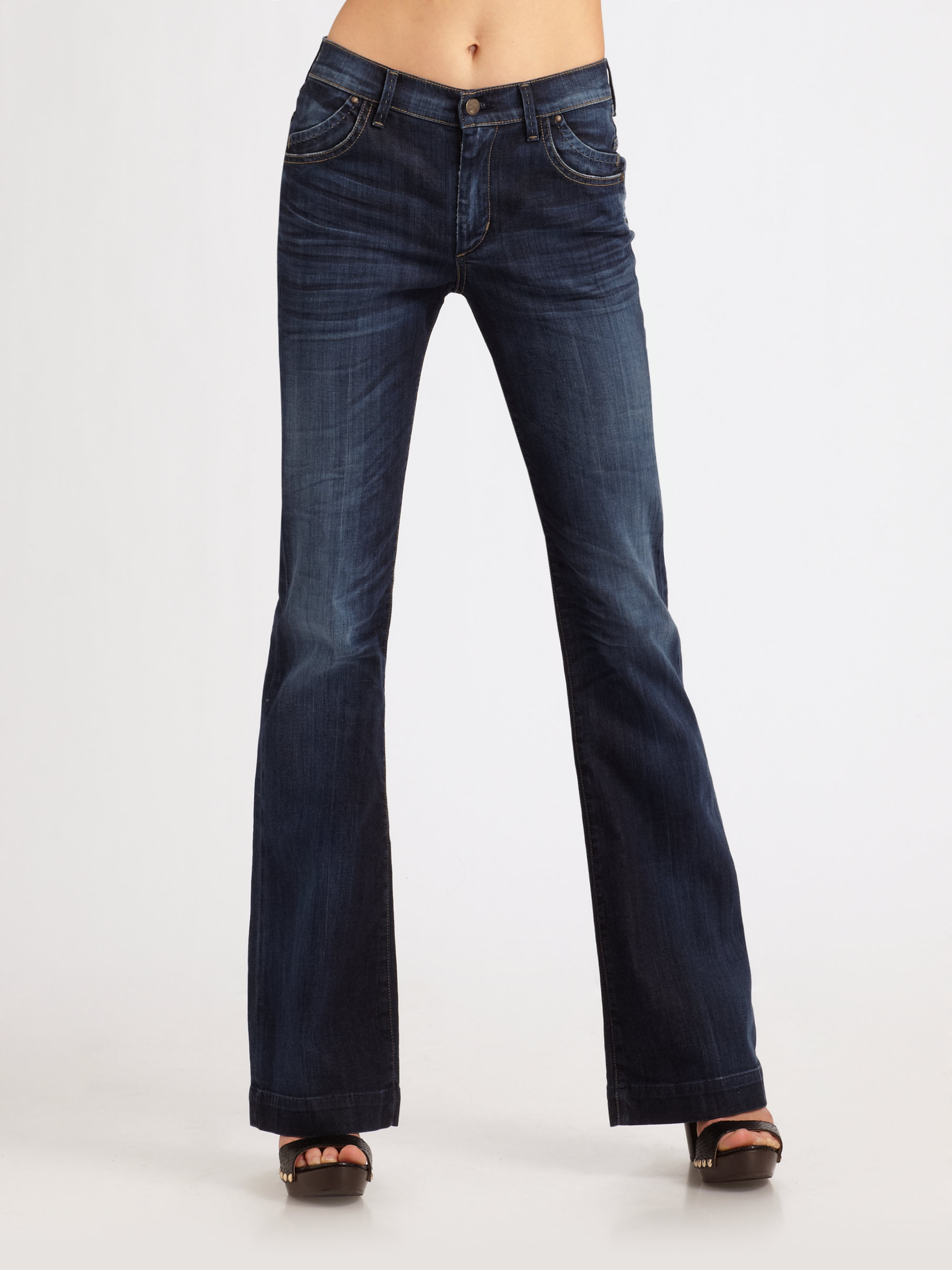 Citizens of Humanity Hutton Medium Rise Wideleg Jeans in Blue | Lyst
