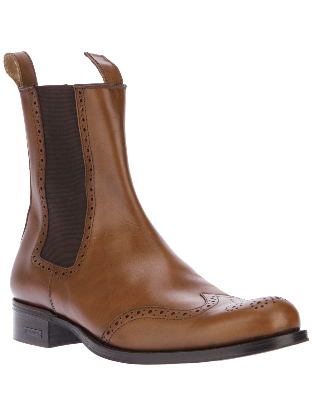 Lyst Dsquared² Brogue Chelsea Boot in Brown for Men