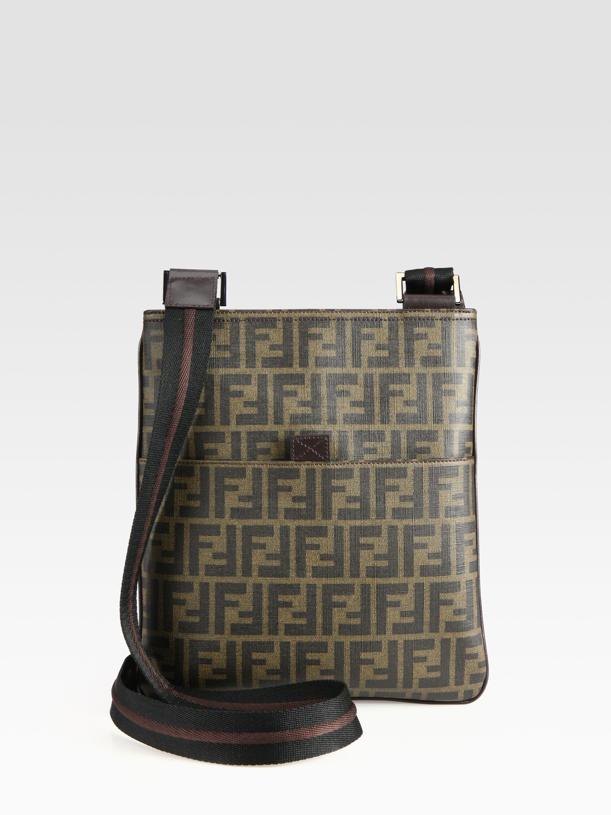 Fendi Zucca Small Messenger Bag in Tobacco (Brown) for Men - Lyst