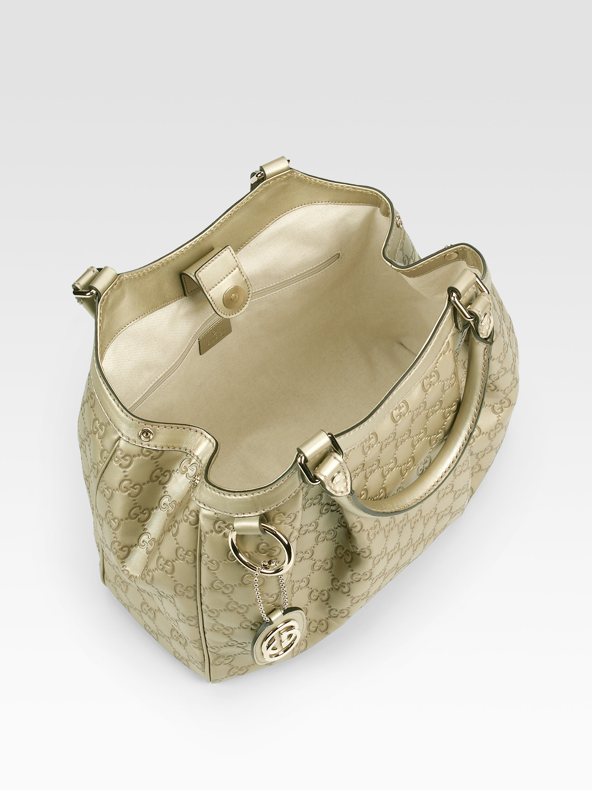 Gucci Sukey Medium Guccissima Tote Bag in Metallic - Lyst