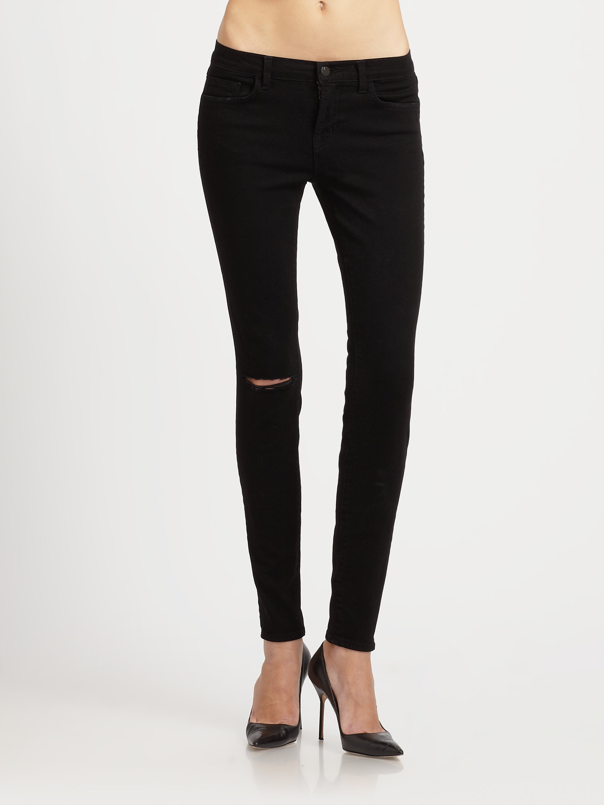 j brand black ripped jeans