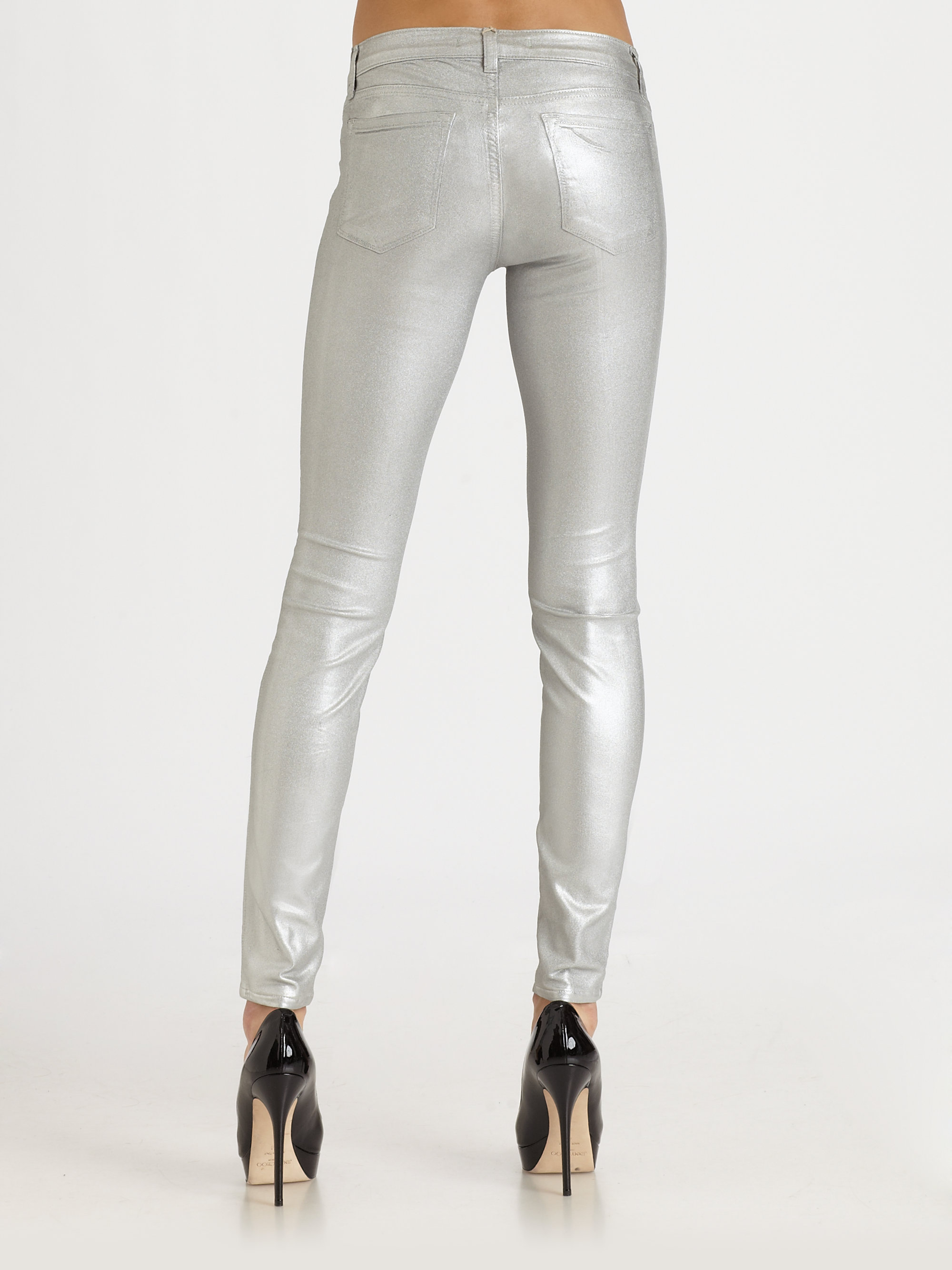 Lyst - J Brand 901 Super Skinny Coated Jeans in Metallic