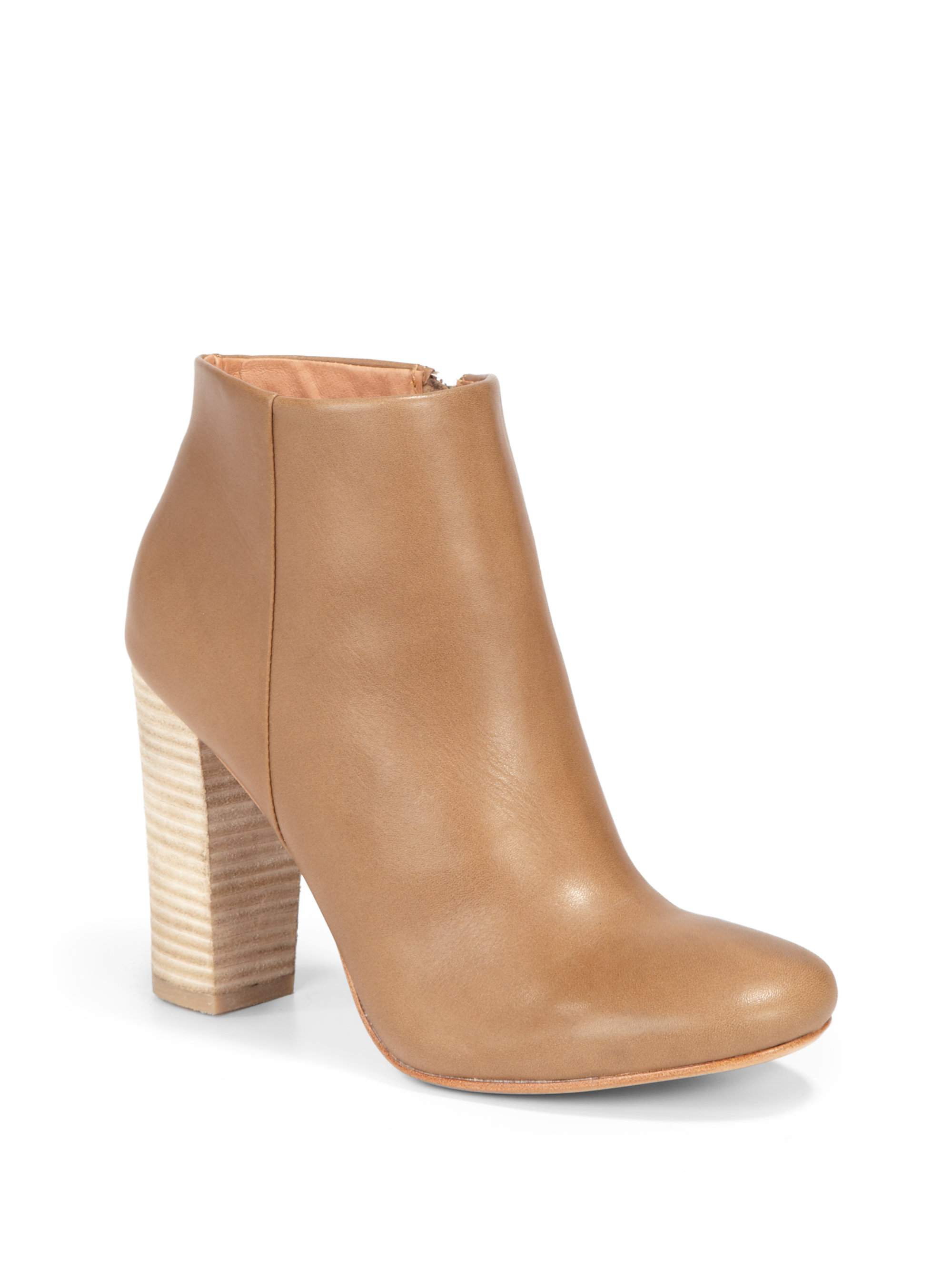 tan high heel ankle boots