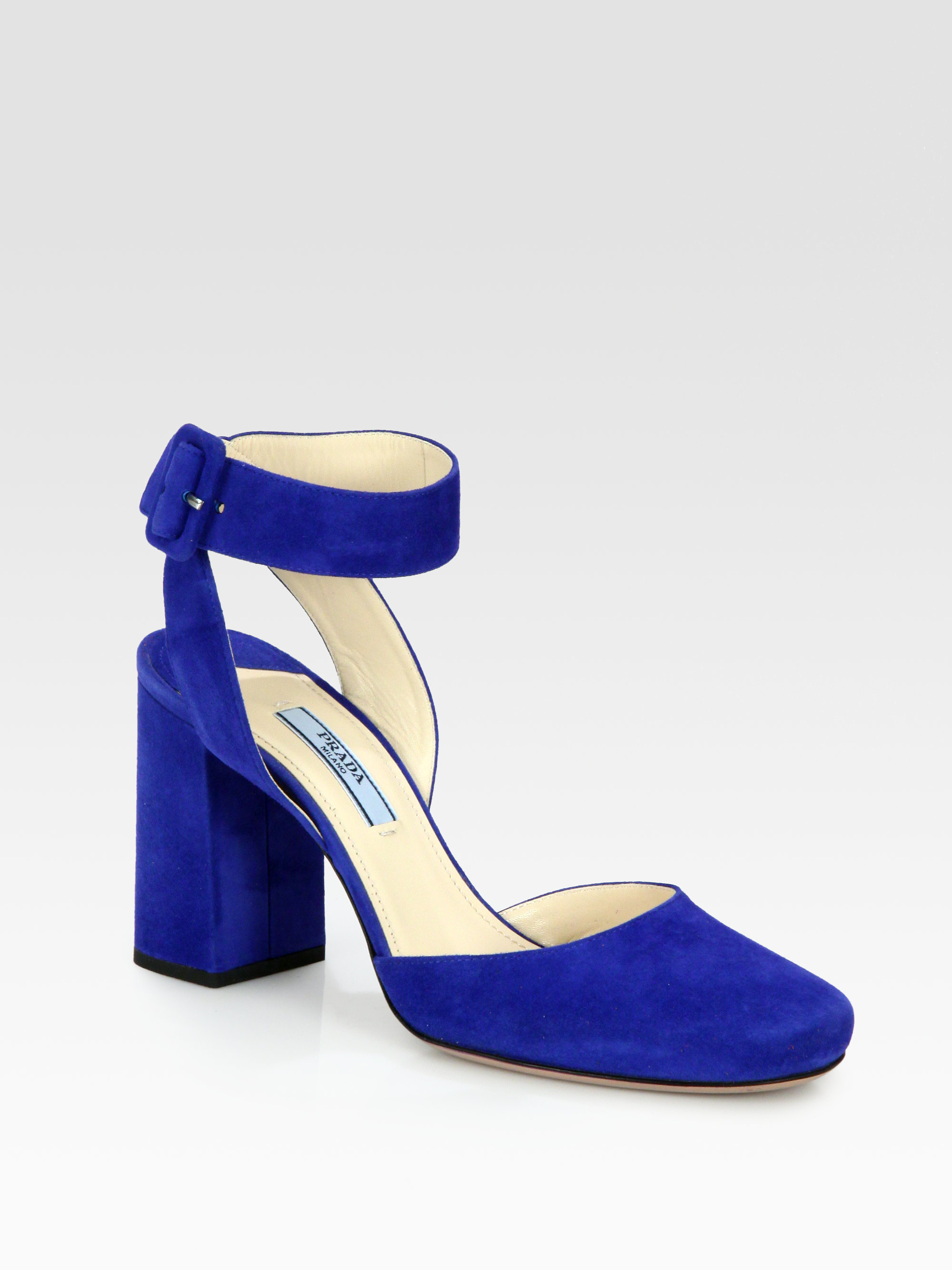 blue prada heels
