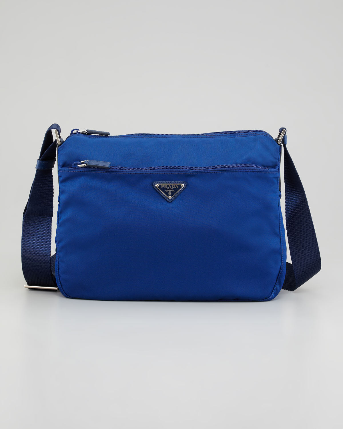 Prada Nylon Hobo Bag With Crossbody Strap