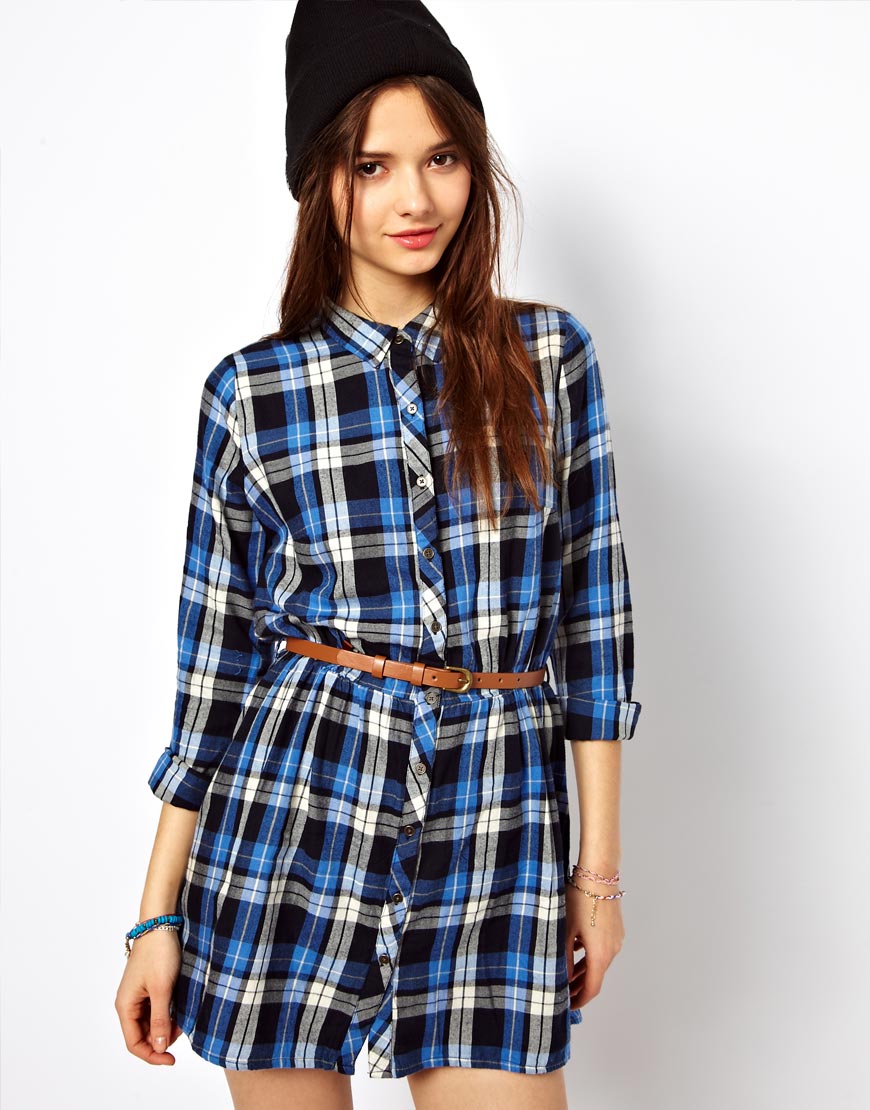 girls checked shirt dress