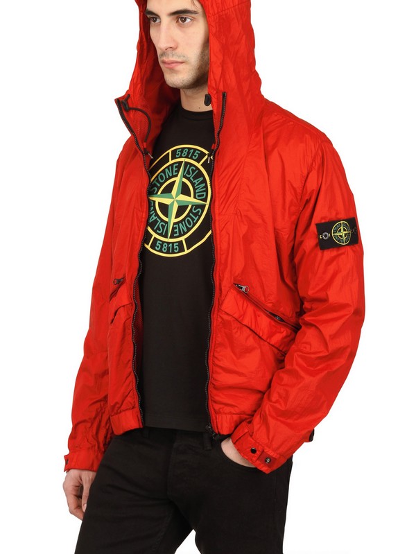 Stone Island Waterproof Dyed Nylon Casual Jacket in Red for Men | Lyst