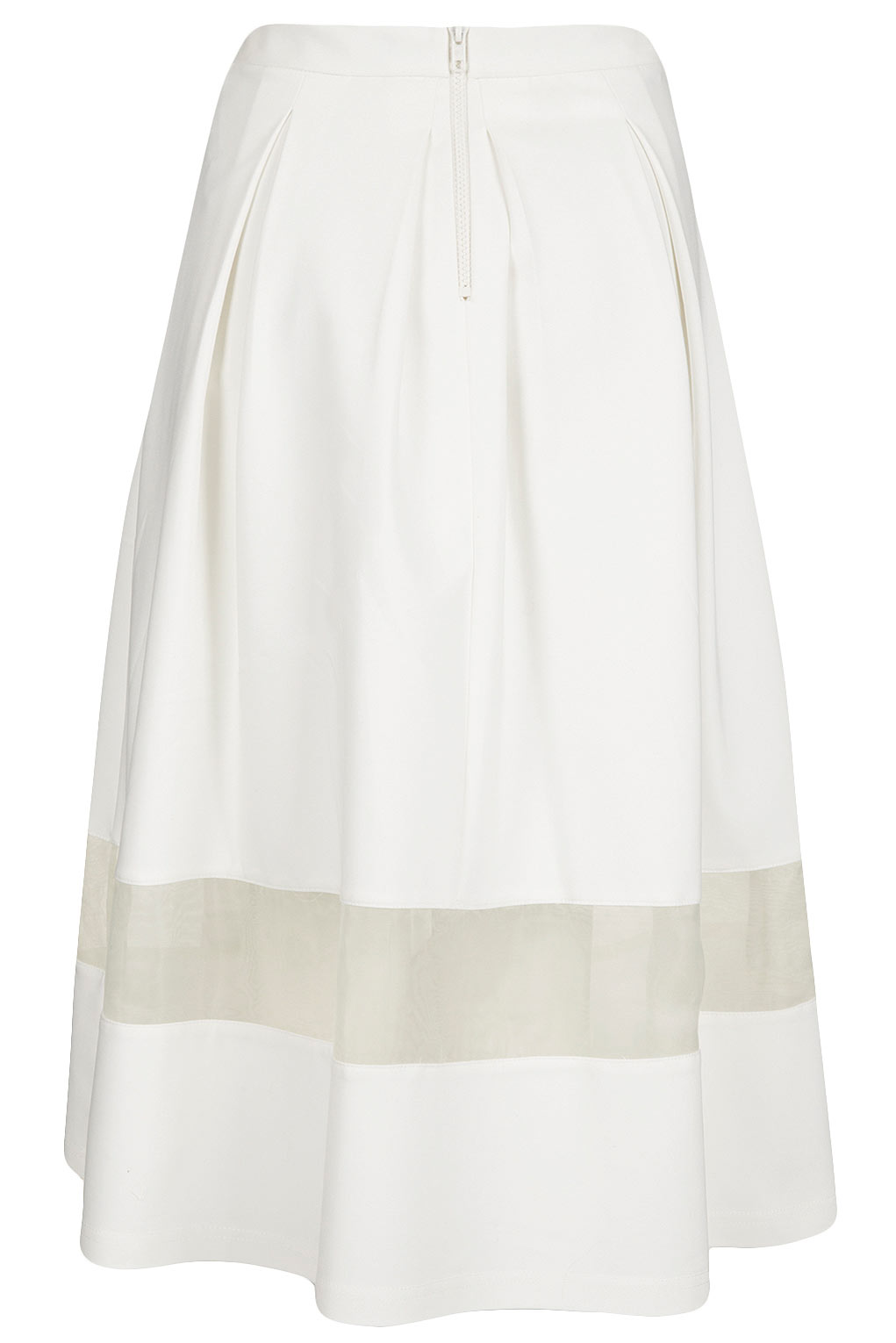 TOPSHOP Organza Insert Calf Skirt in White - Lyst