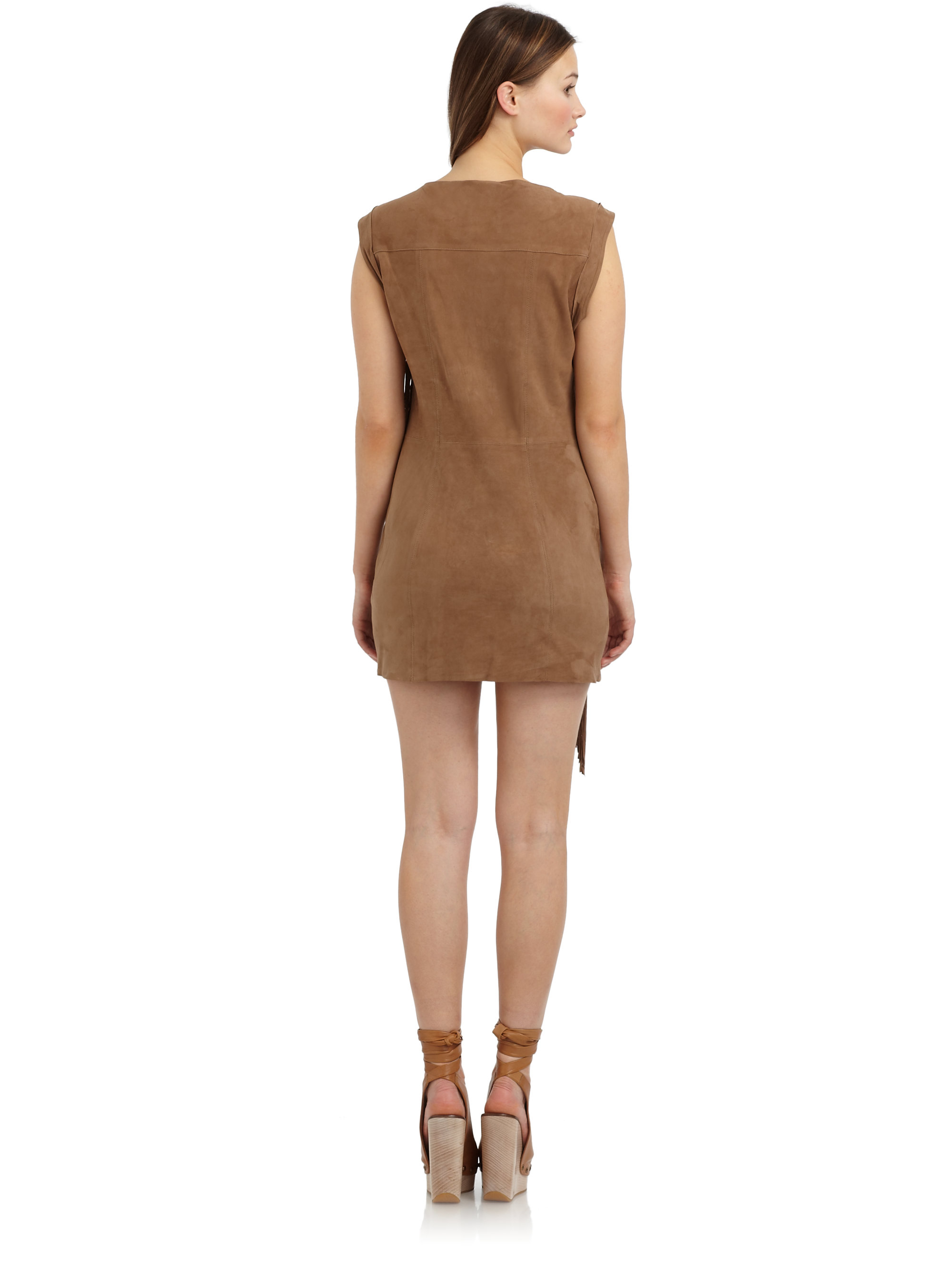 Lyst Twenty8Twelve Tippi Suede Fringe Dress in Brown