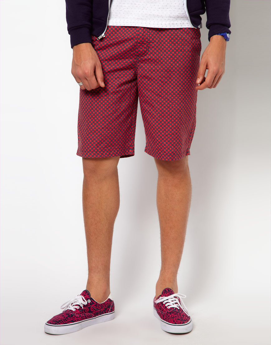 red vans shorts