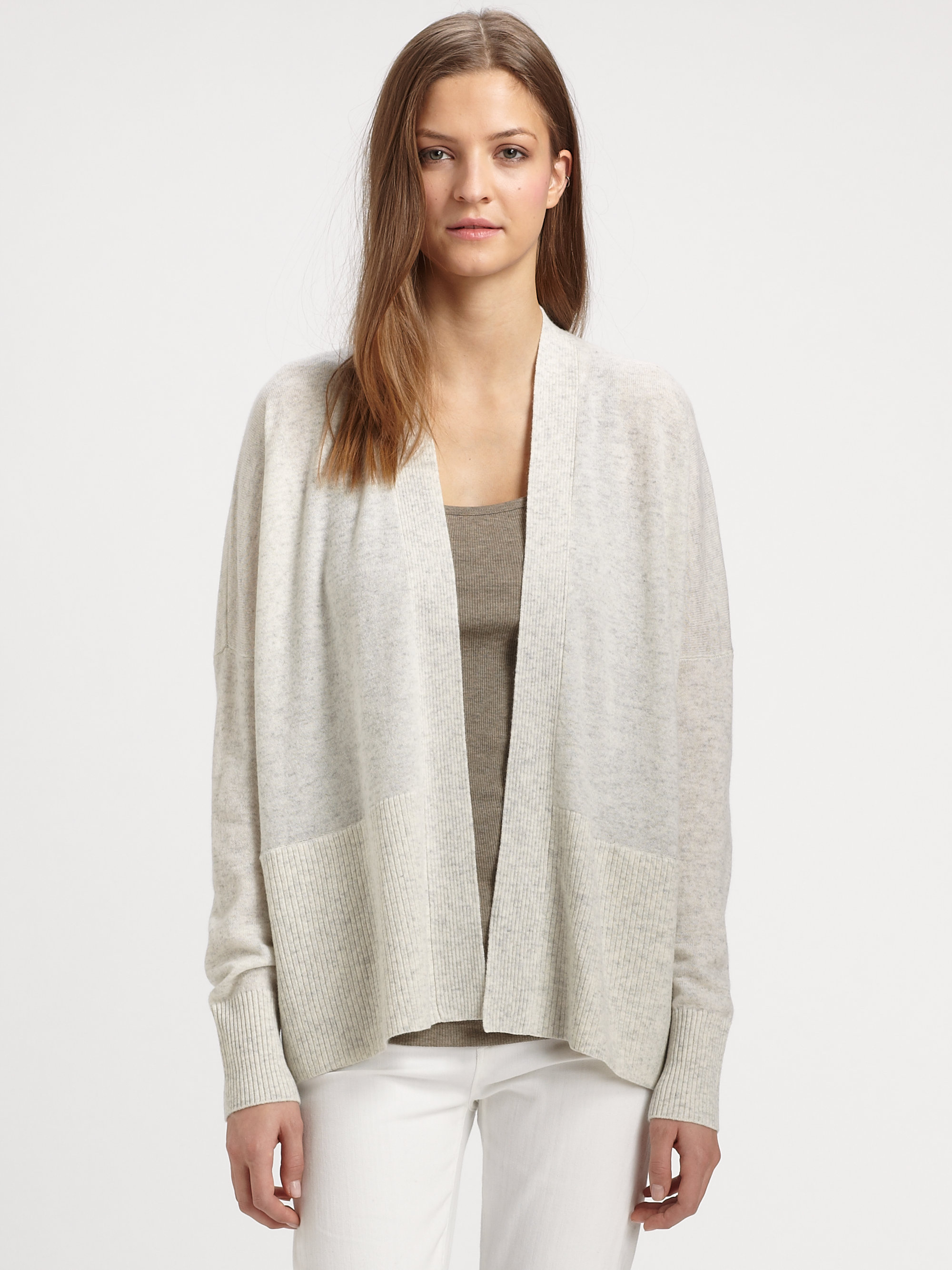 vince cashmere open front cardigan