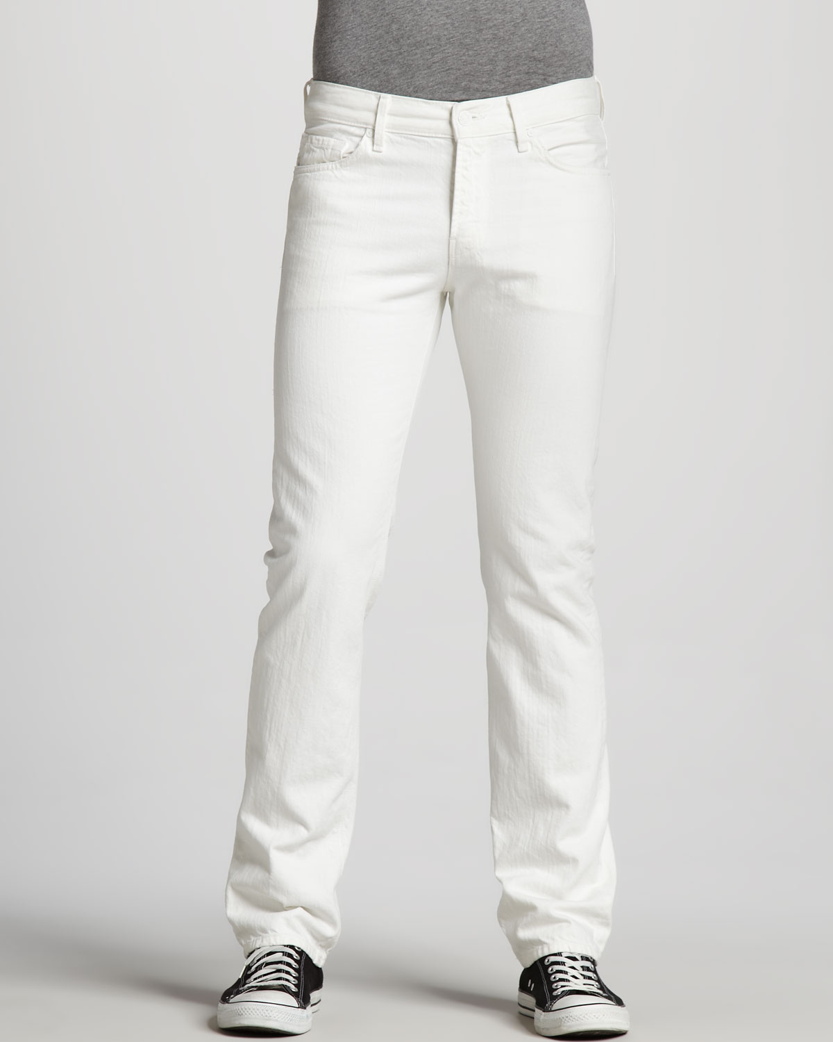 men's white jeans regular fit