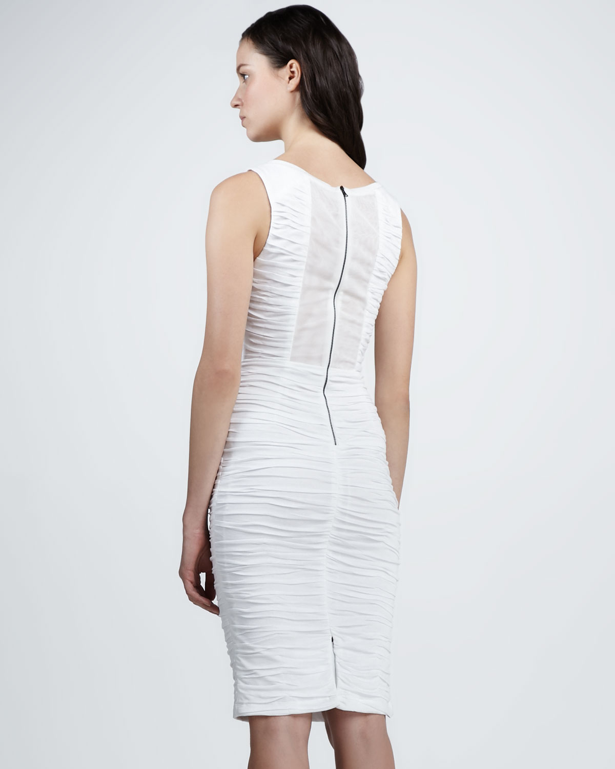 Lyst Alice Olivia Ruched Bateauneck Dress In White Gallery