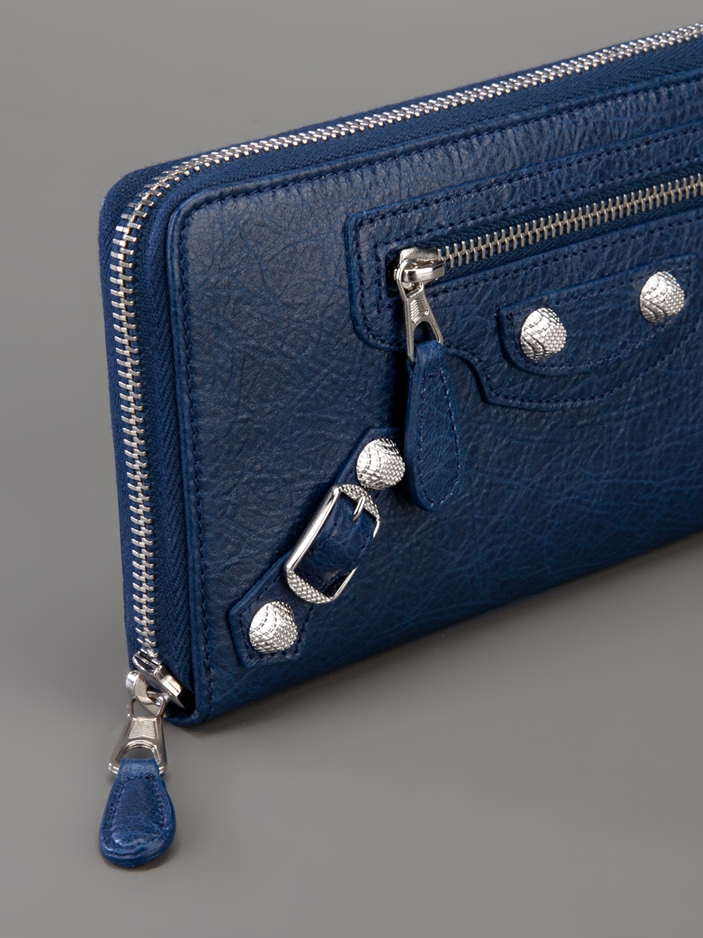 Balenciaga Giant Continental Zip Around Wallet In Blue Lyst Balenciaga Giant Continental Zip Around Wallet In Blue Lyst