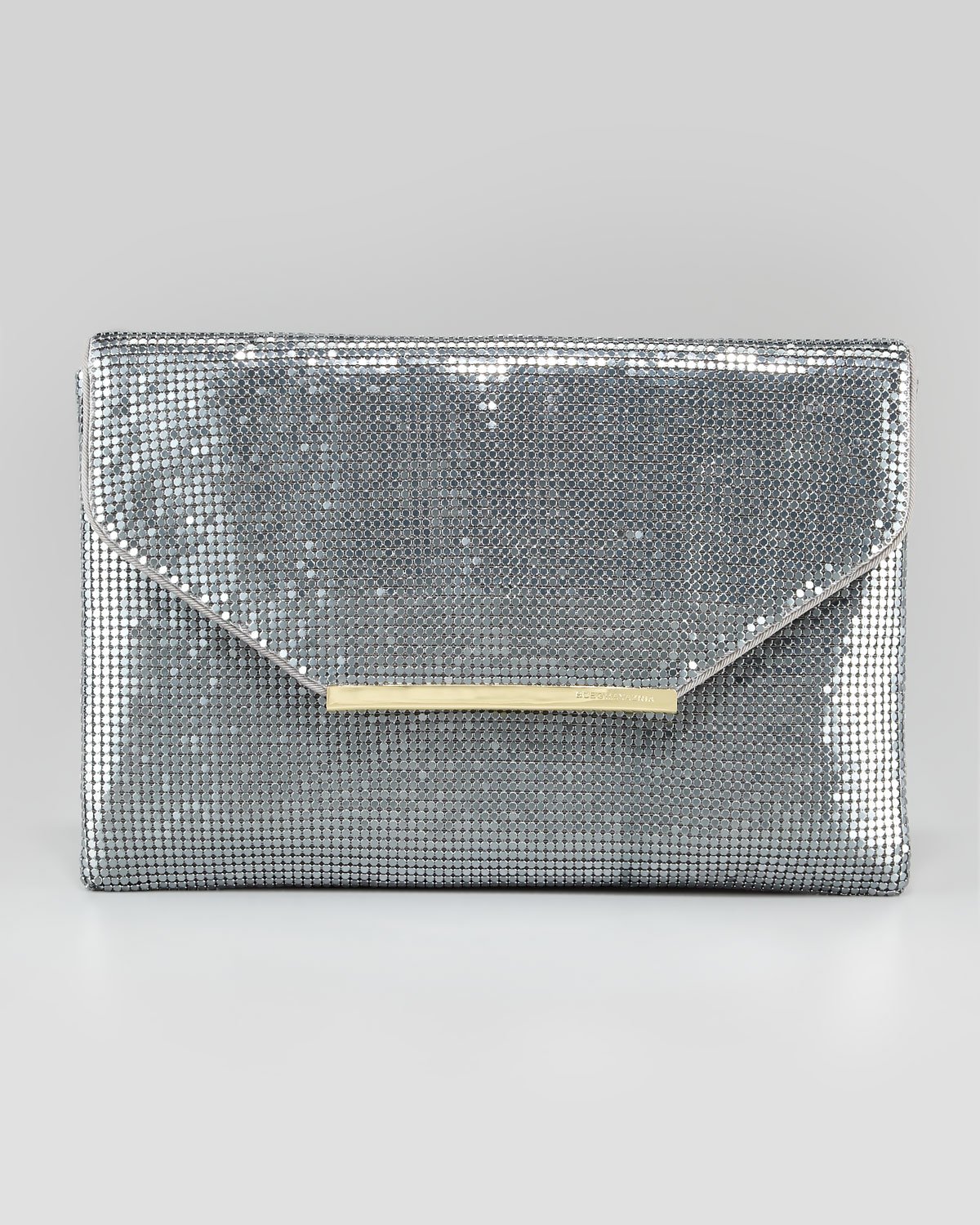 pewter metallic clutch bag