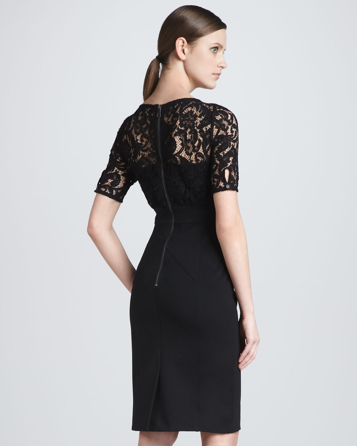 Burberry Acetop Halfsleeve Sheath Dress in Black - Lyst