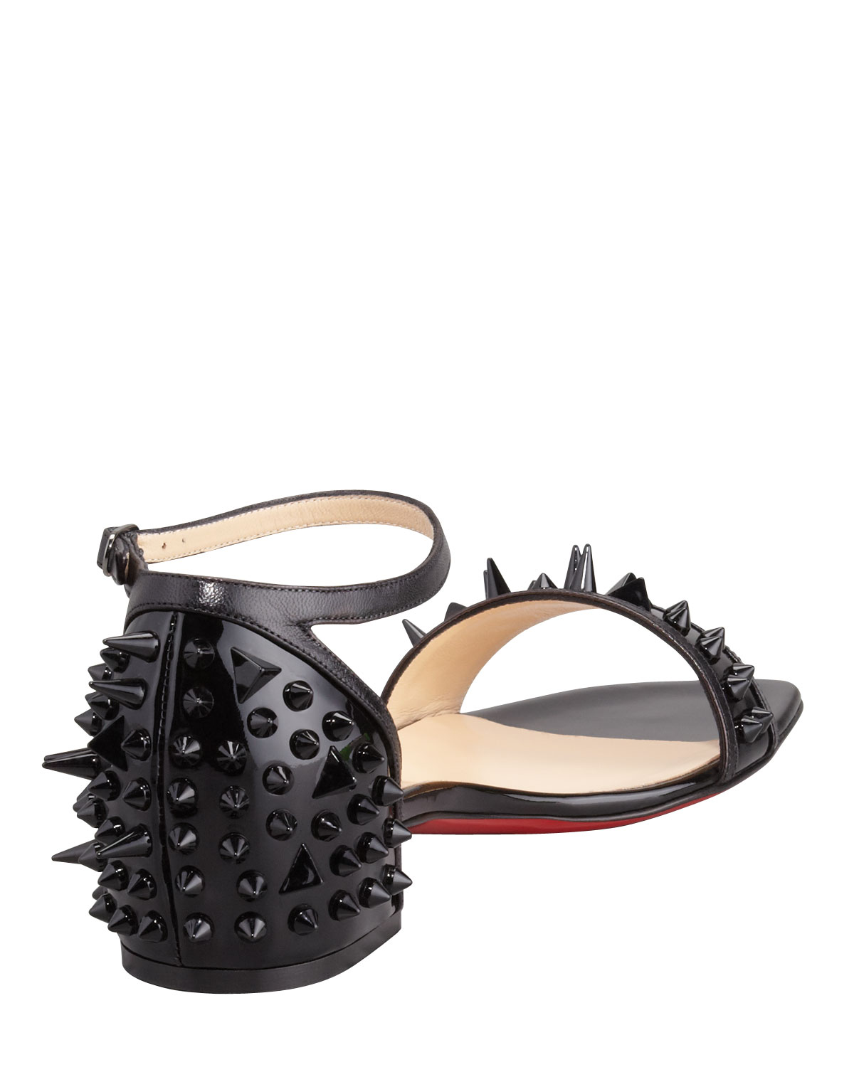 black spiked flats