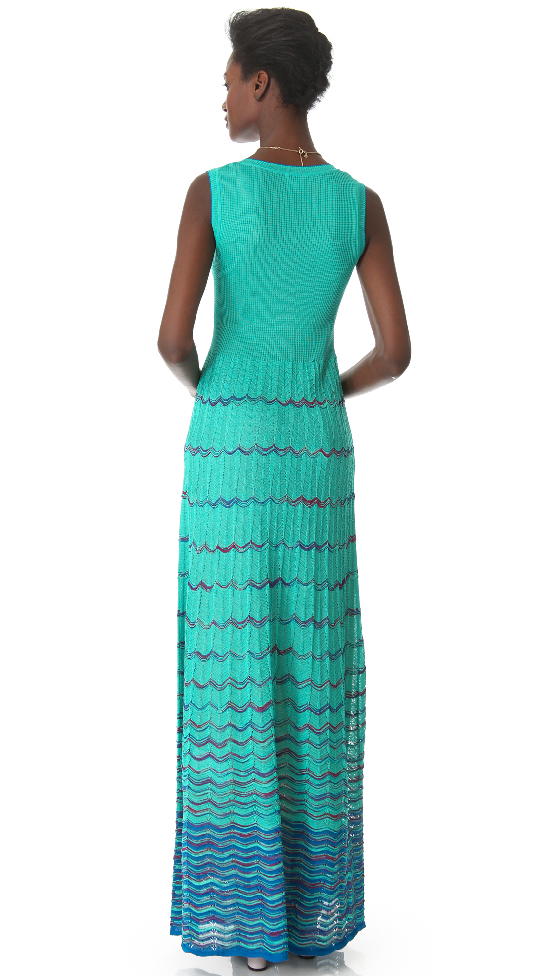 M Missoni Wave Stripe Maxi Dress in Blue Lyst