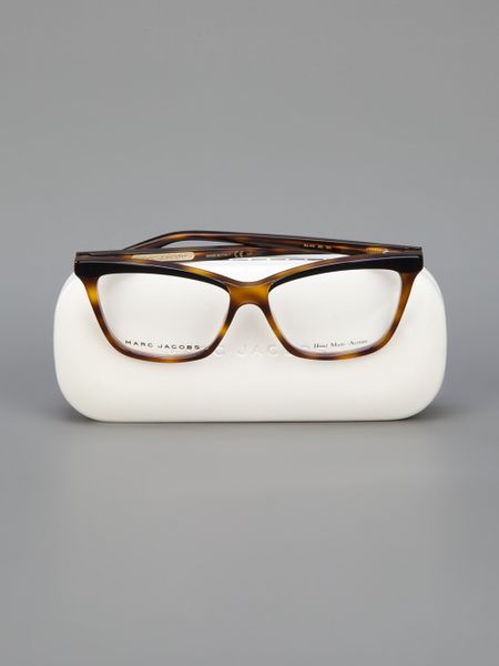Marc Jacobs Tortoise Shell Wayfarer Glasses in Brown | Lyst