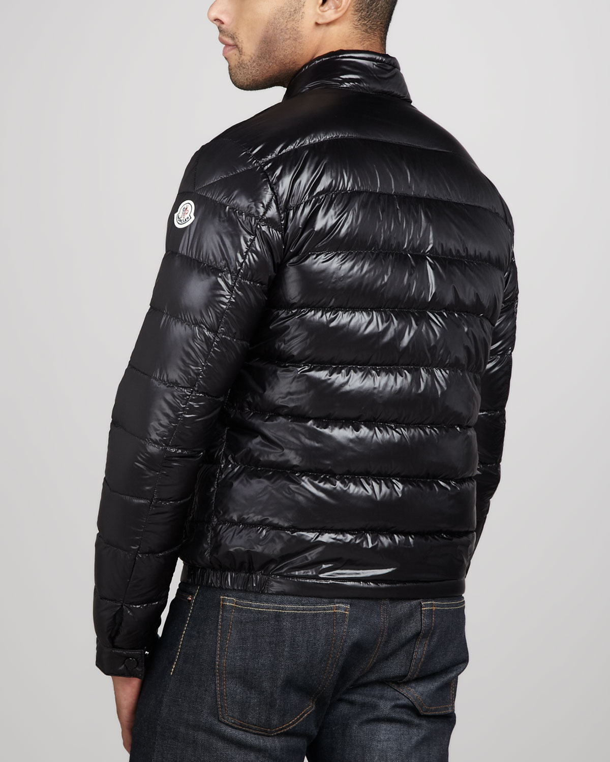 Lyst - Moncler Acorus Puffer Moto Jacket Black in Black