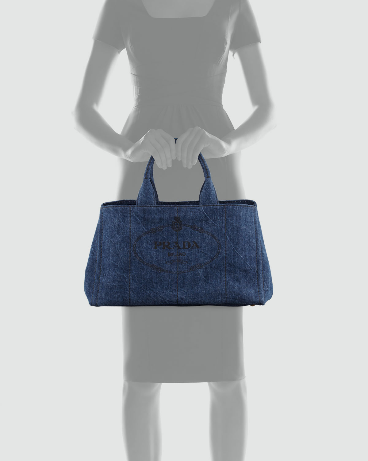 the denim small tote bag