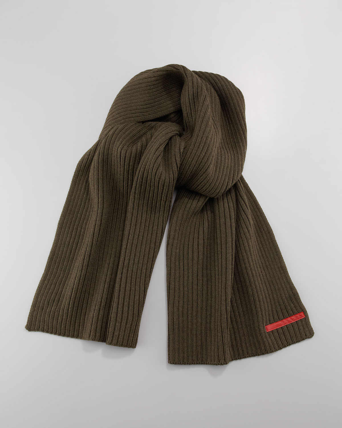 Prada Knit Scarf in Brown (military green) Lyst