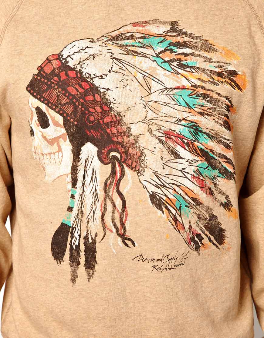 Denim & Supply Ralph Lauren Denim Supply Ralph Lauren Sweatshirt with Indian  Head Print in Natural for Men | Lyst