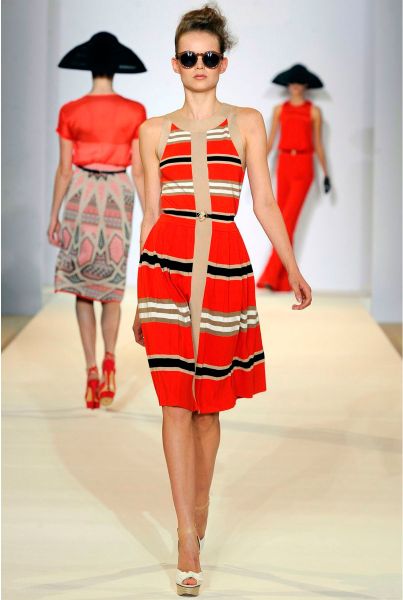 Temperley London Alexis Stripe Dress in Red (red mix) | Lyst