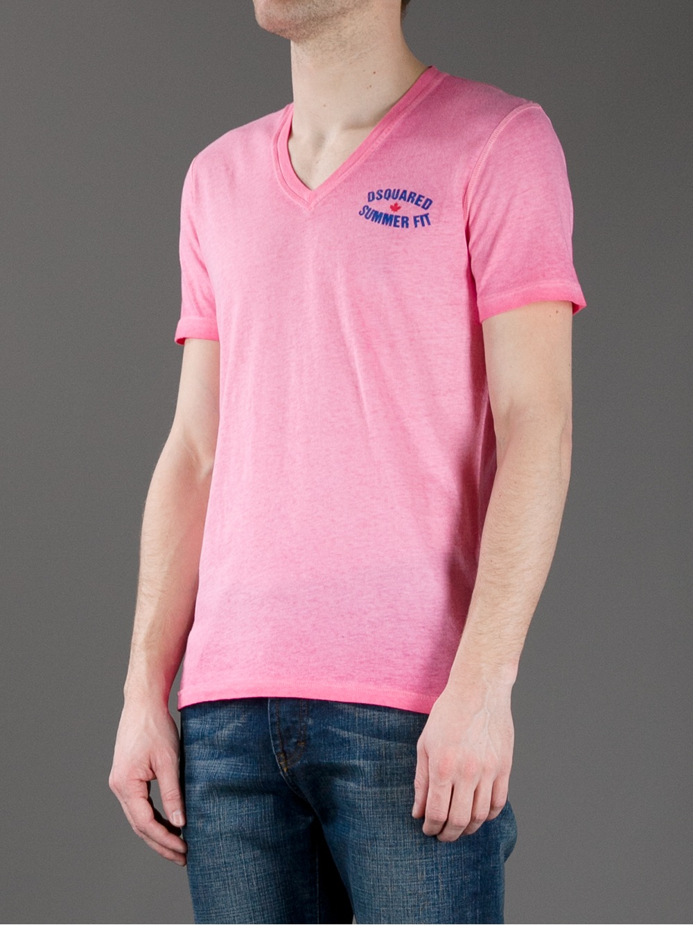 DSquared² V-Neck T-shirt in Pink for Men - Lyst