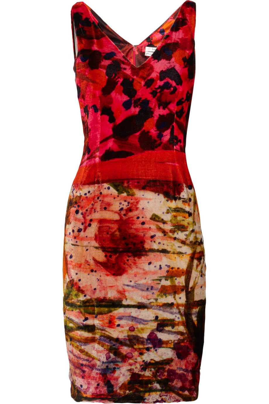 Lyst - Erdem Gail Printed Velvet Dress in Red