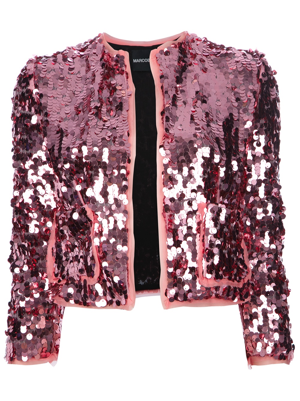 pink sequin coat