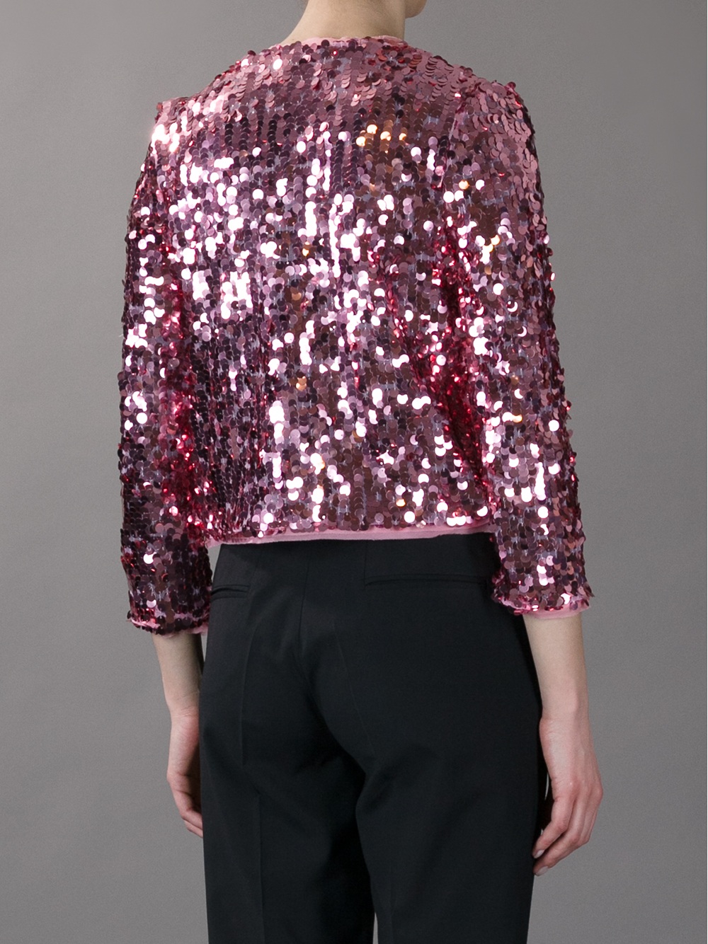 Lyst Marco Bologna Cropped Sequin Jacket in Pink