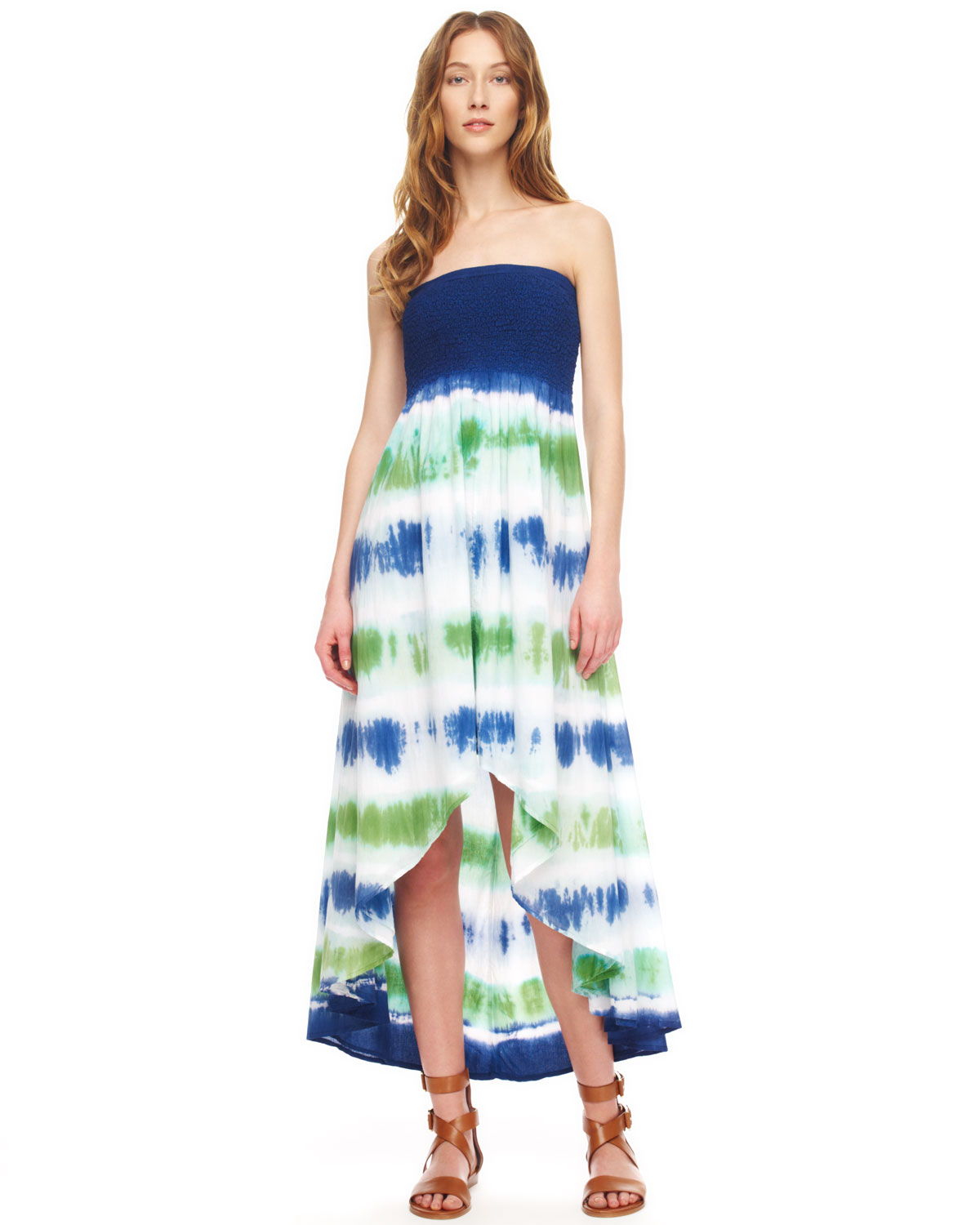 Michael Kors Strapless Tie Dye Maxi Dress in White Lyst